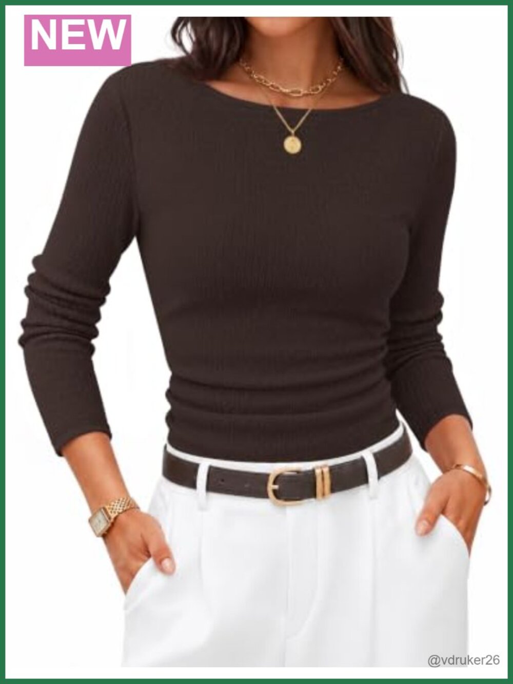 Womens Boat Neck Long Sleeve Ruched Slim Fit Dressy Blouse Work Top